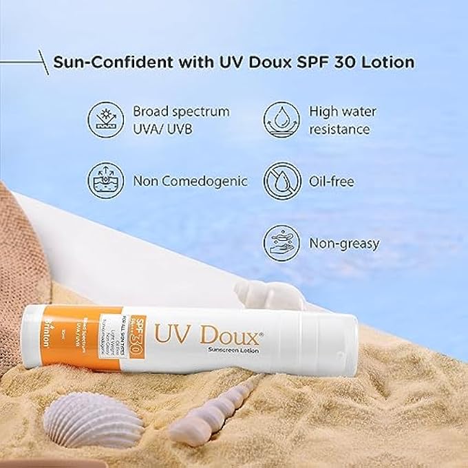 Brinton UV DOUX SUNSCREEN LOTION WITH SPF 30 | OIL FREE FORMULA | UVA & UVB PROTECTION | SWEAT & WATER RESISTANT | LIGHTWEIGHT, NON-GREASY AND NON-COMEDOGENIC | FOR DRY & SENSITIVE SKIN | BENZENE FREE | 50 ML - Image 2